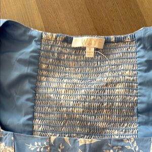 WAYF Sky Blue Floral Smocked Dress